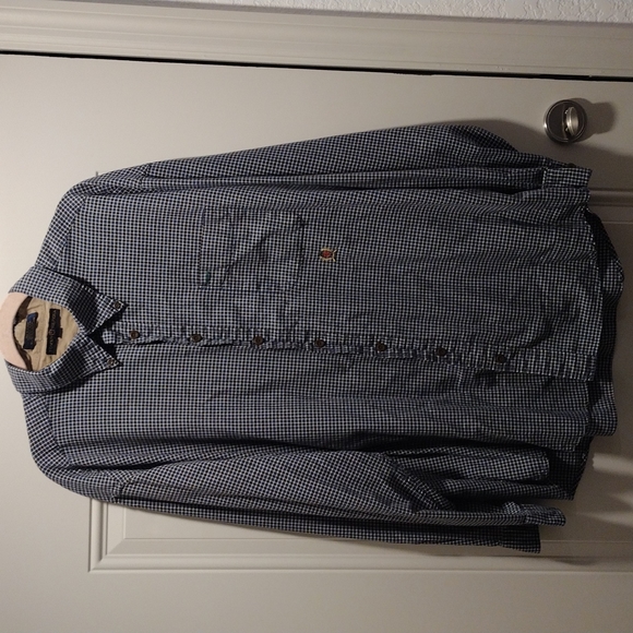 Xxl Tommy Hilfiger long sleeve button down shirt blue black plaid pattern - Picture 2 of 9